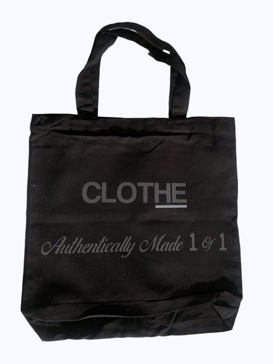 CLOTHE_ Signature Black Reflect "Authentically Made 1 of 1" Medium Canvas Bag