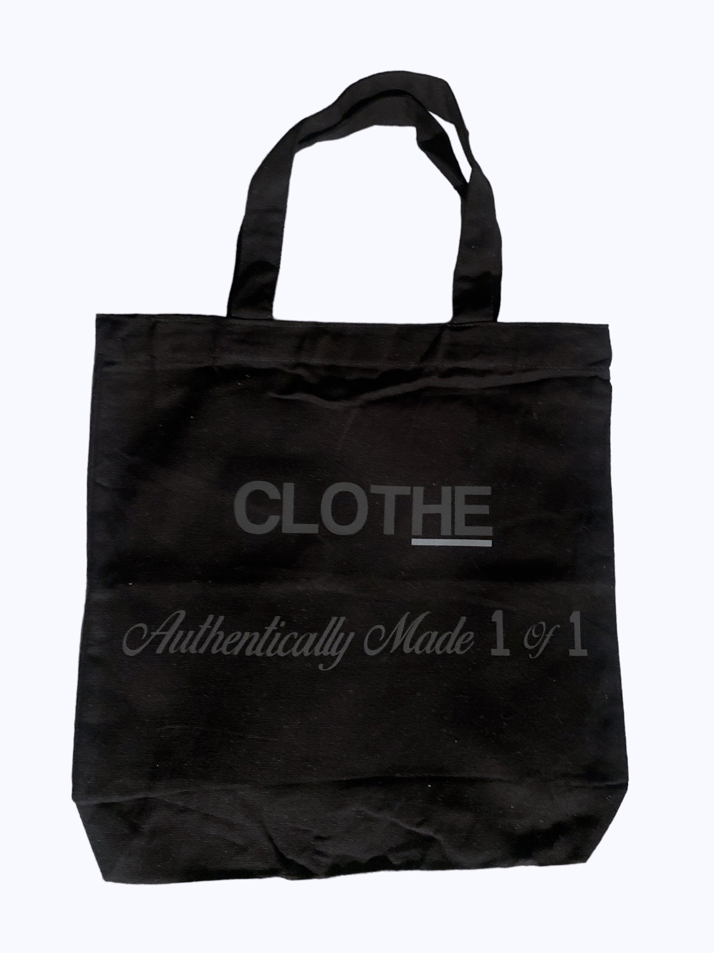 CLOTHE_ Signature Black Reflect "Authentically Made 1 of 1" Medium Canvas Bag