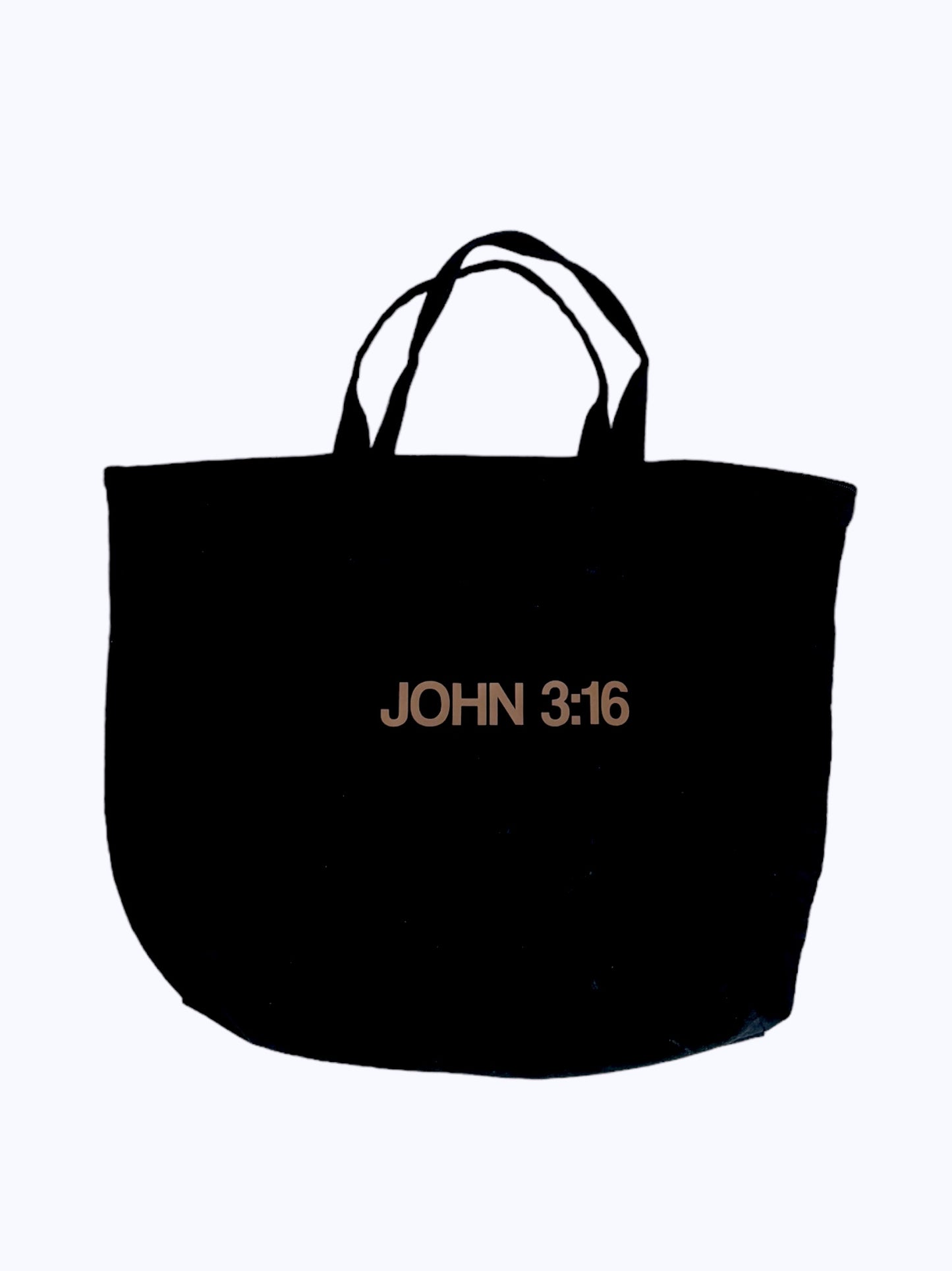 "JOHN 3:16" Large Black Canvas Bag