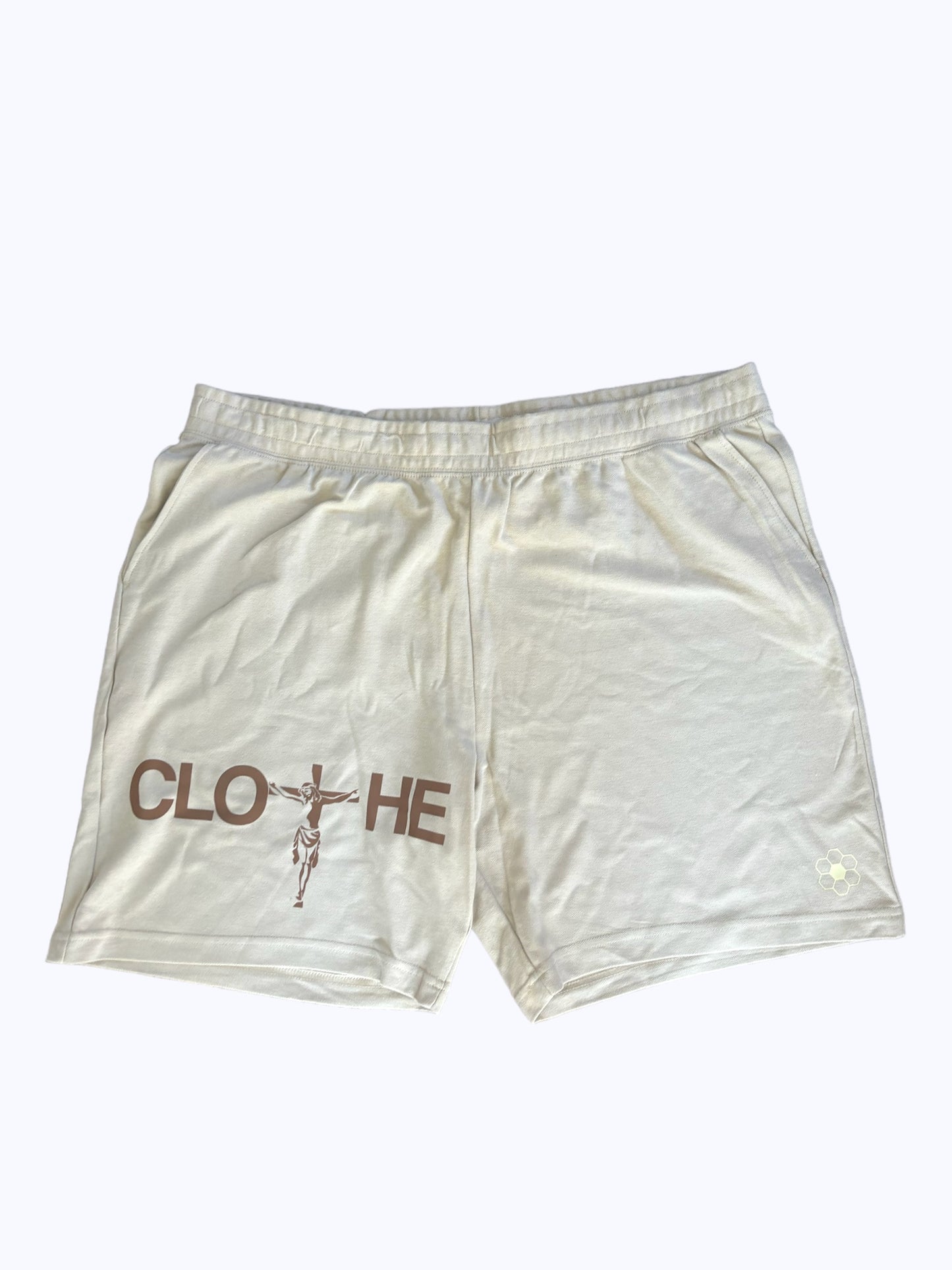 "JOHN 3:16" Cream Shorts