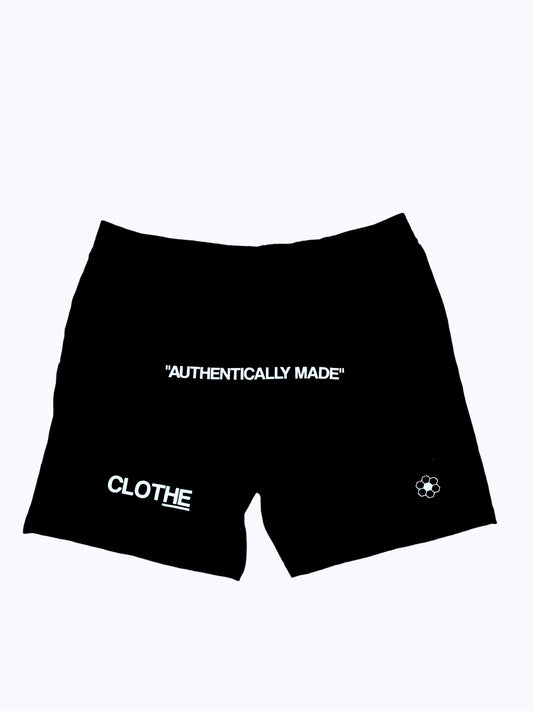 "AUTHENTICALLY MADE 1 OF 1" Black Shorts