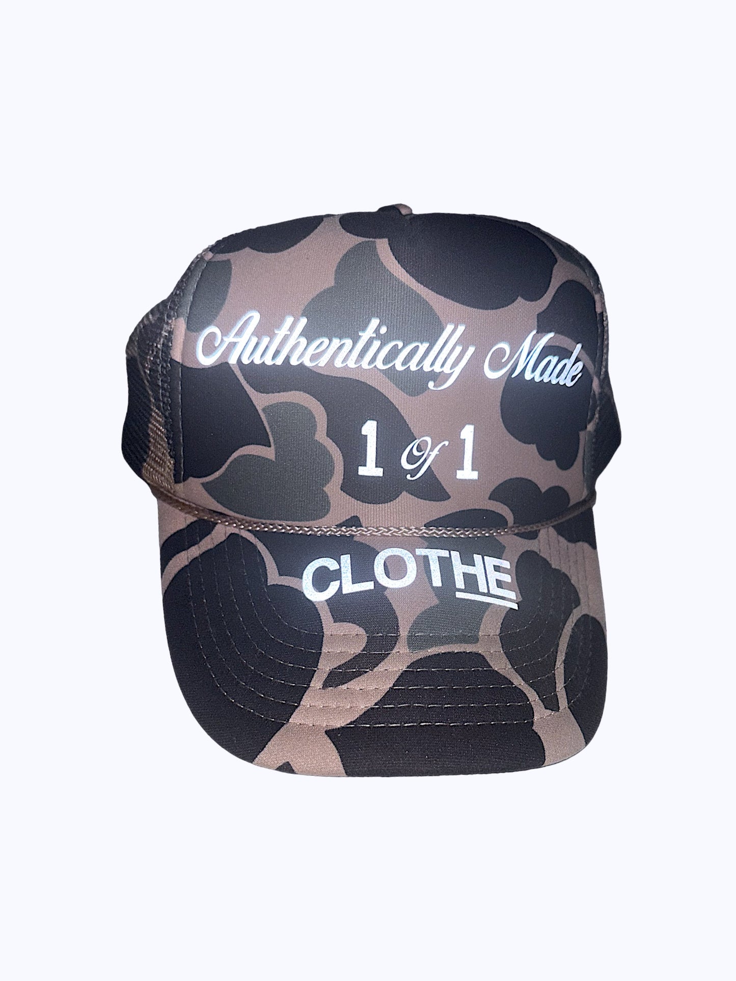 The Tan Camo "AUTHENTICALLY MADE 1 OF 1" Trucker Hat